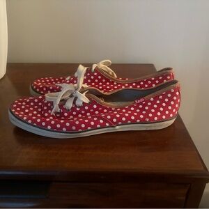 Keds Red and White Polka Dot Sneakers
